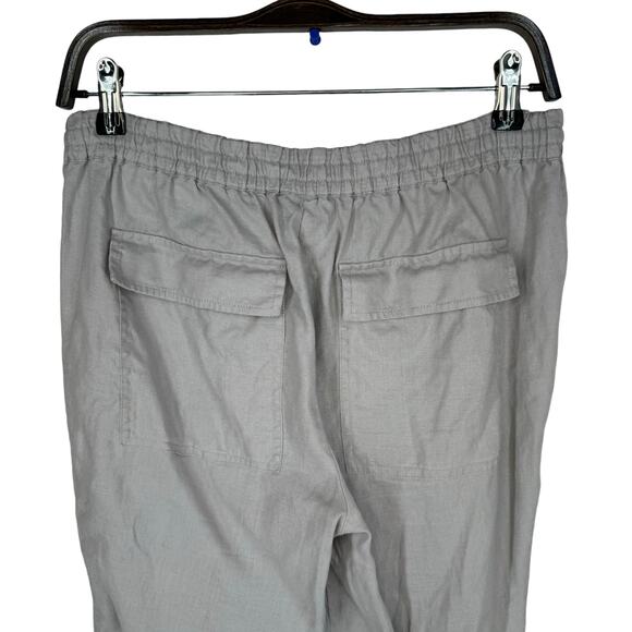 Womens Vince 100% Linen Drawstring Pants SM Lt Gray Office Work Casual Pull On - Picture 4 of 6